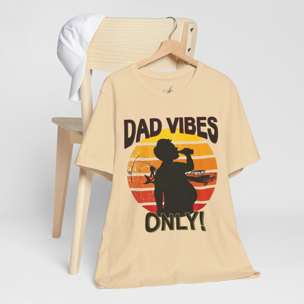 Dad Vibes Only Unisex Tee, Fun Casual T-Shirt for Dads, Perfect Gift for Father's Day, Summer Barbecue, Weekend Outing - Metamorphosis Creations