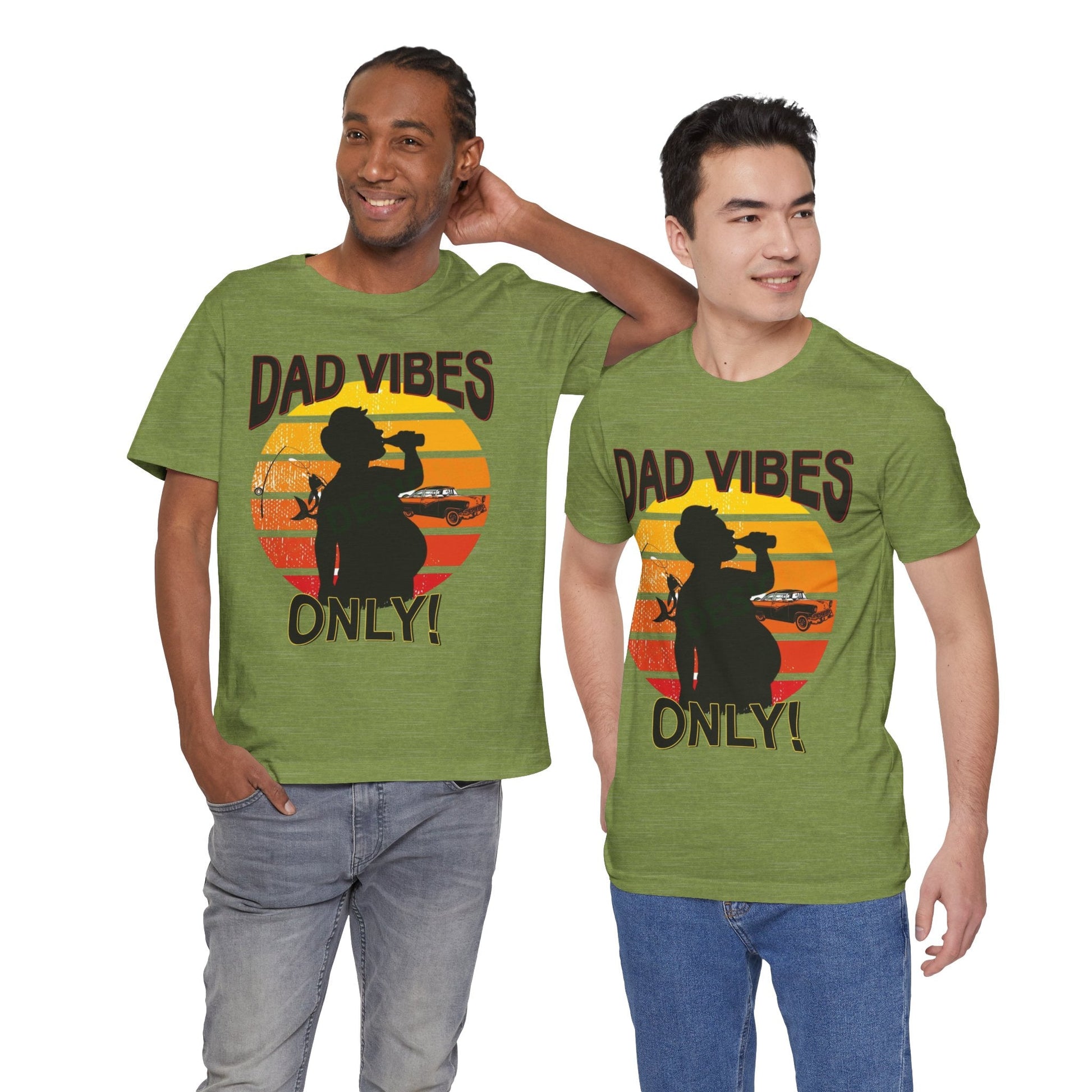 Dad Vibes Only Unisex Tee, Fun Casual T-Shirt for Dads, Perfect Gift for Father's Day, Summer Barbecue, Weekend Outing - Metamorphosis Creations