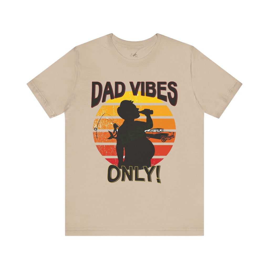 Dad Vibes Only Unisex Tee, Fun Casual T-Shirt for Dads, Perfect Gift for Father's Day, Summer Barbecue, Weekend Outing - Metamorphosis Creations