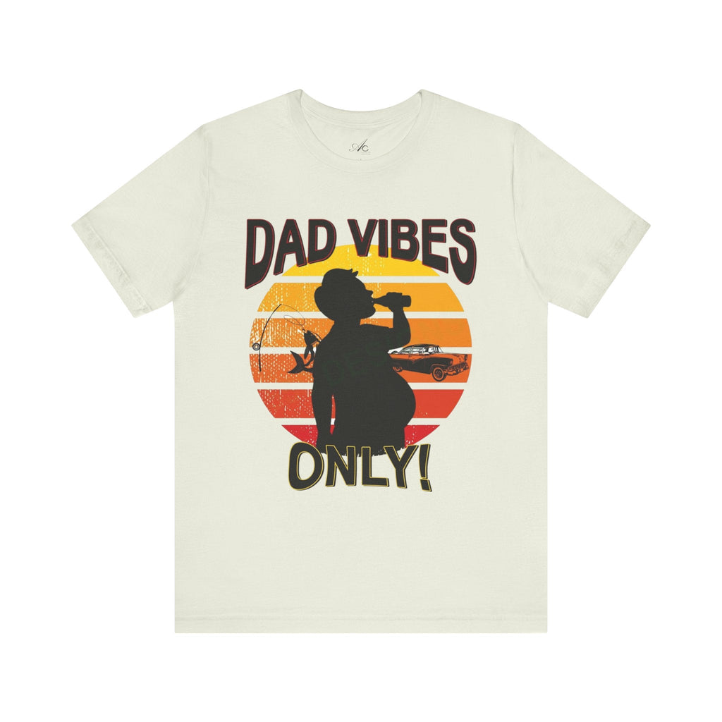 Dad Vibes Only Unisex Tee, Fun Casual T-Shirt for Dads, Perfect Gift for Father's Day, Summer Barbecue, Weekend Outing - Metamorphosis Creations