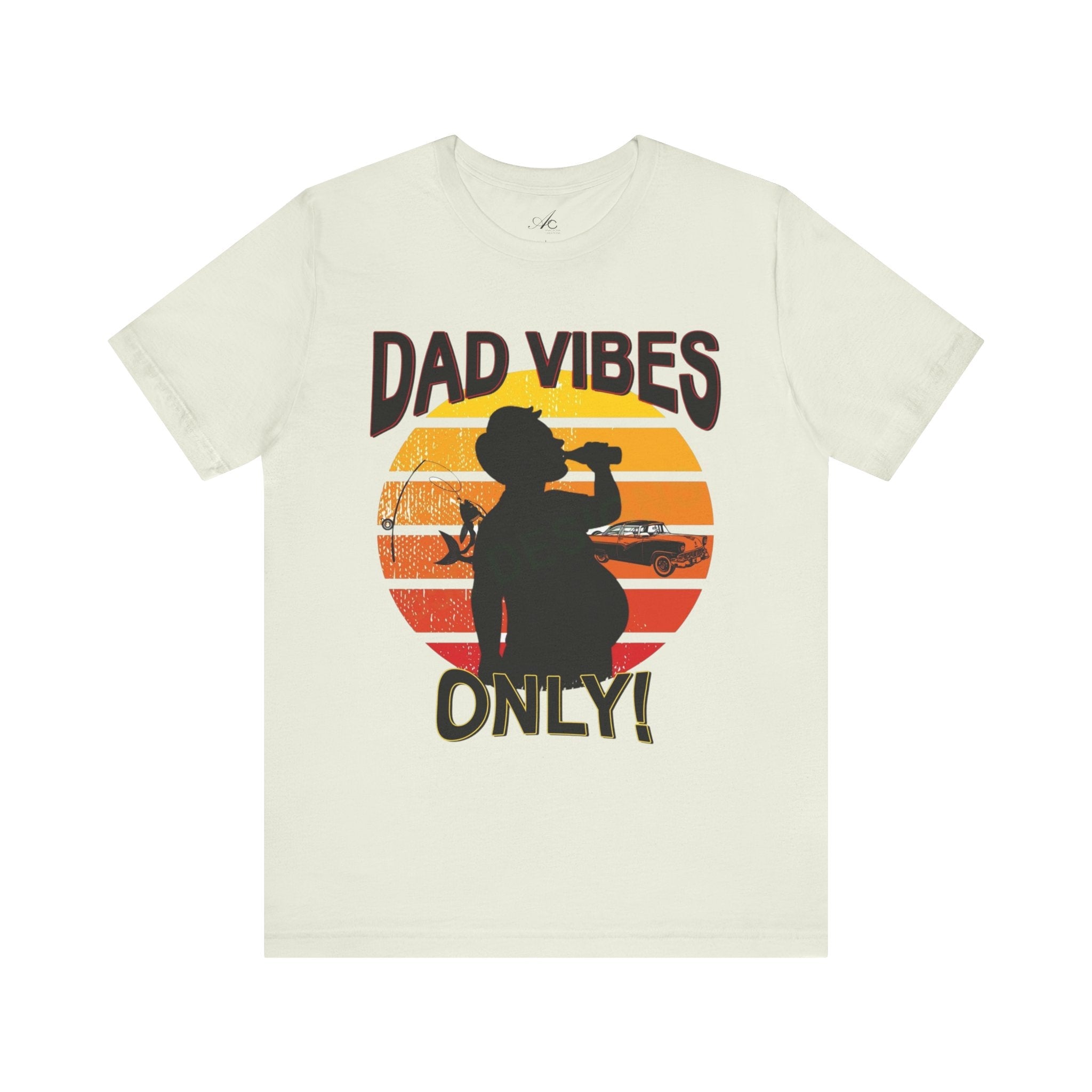 Dad Vibes Only Unisex Tee, Fun Casual T-Shirt for Dads, Perfect Gift for Father's Day, Summer Barbecue, Weekend Outing - Metamorphosis Creations