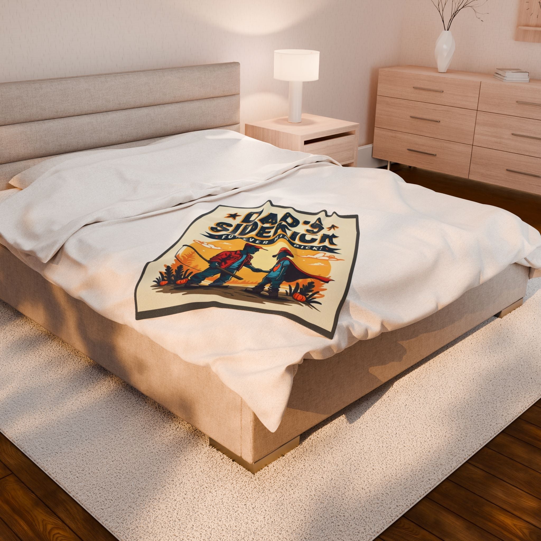 Dad's Sidekick Plush Blanket, Cozy Throw for Father & Son, Father's Day Gift, Family Bonding, Kid's Room Decor - Metamorphosis Creations