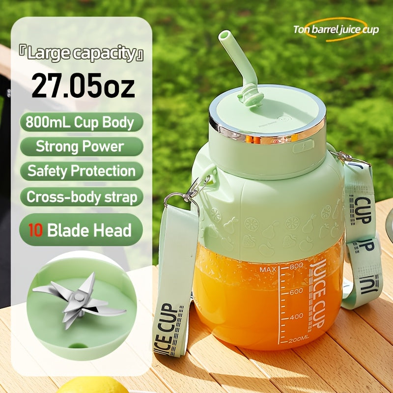 [Portable Juicer] 1pc, Mini Portable USB Electric Juicer Cup | 27.05OZ Large Capacity, Juicers For Vegetables And Fruits, Making Milk Shakes, Smoothies, Juices, Kitchen Appliances