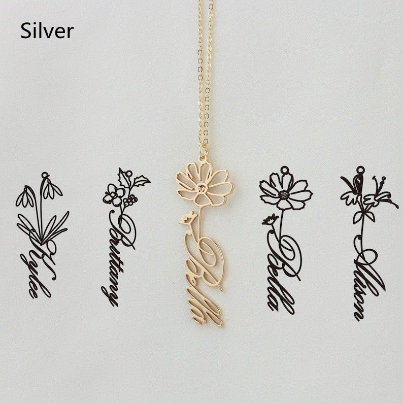 December Constellation Necklace Flower Name Necklace Customization - Metamorphosis Creations