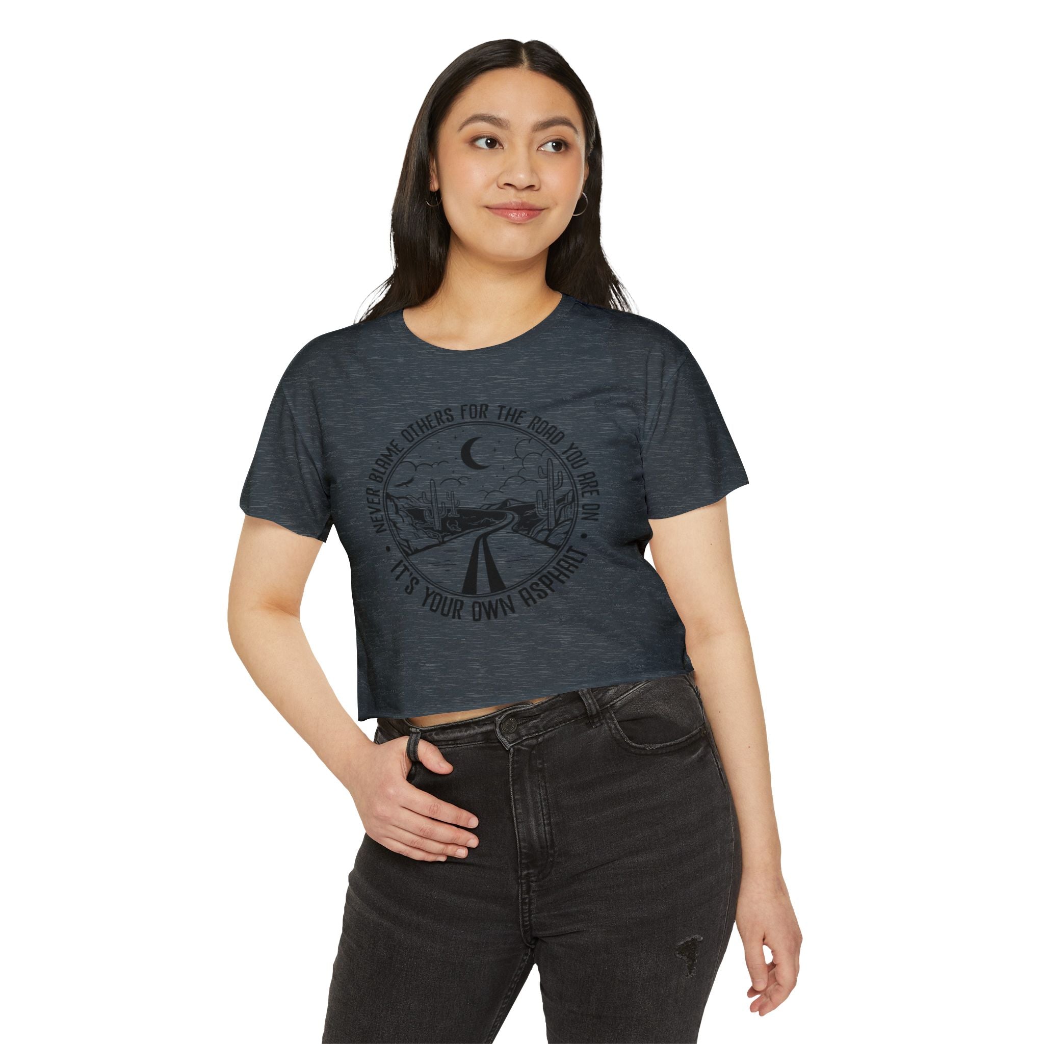 Desert Dream Crop Top - Women's Festival Tee, Boho Style Shirt, Inspirational Graphic Top, Summer Outfit, Road Trip Apparel - Metamorphosis Creations