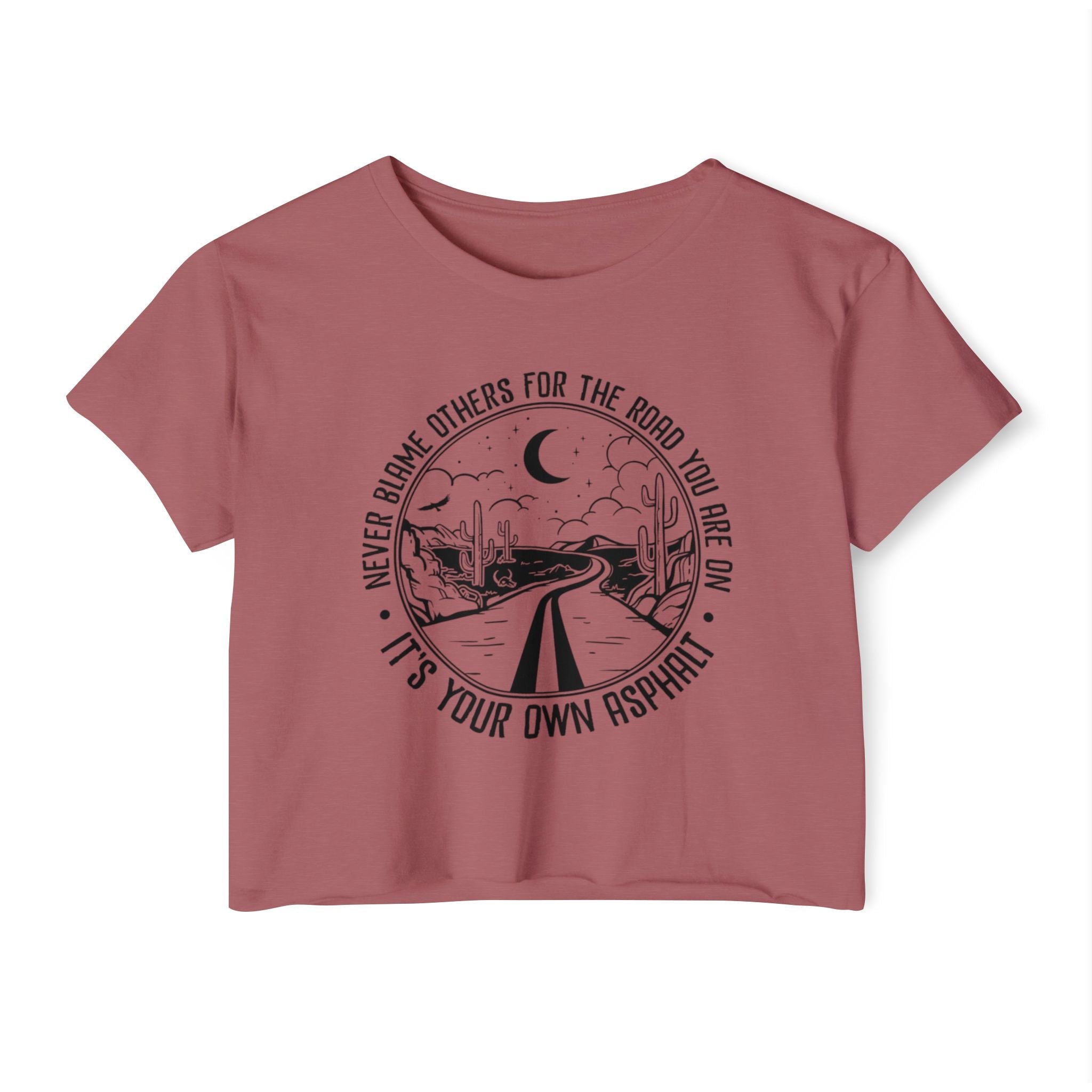 Desert Dream Crop Top - Women's Festival Tee, Boho Style Shirt, Inspirational Graphic Top, Summer Outfit, Road Trip Apparel - Metamorphosis Creations