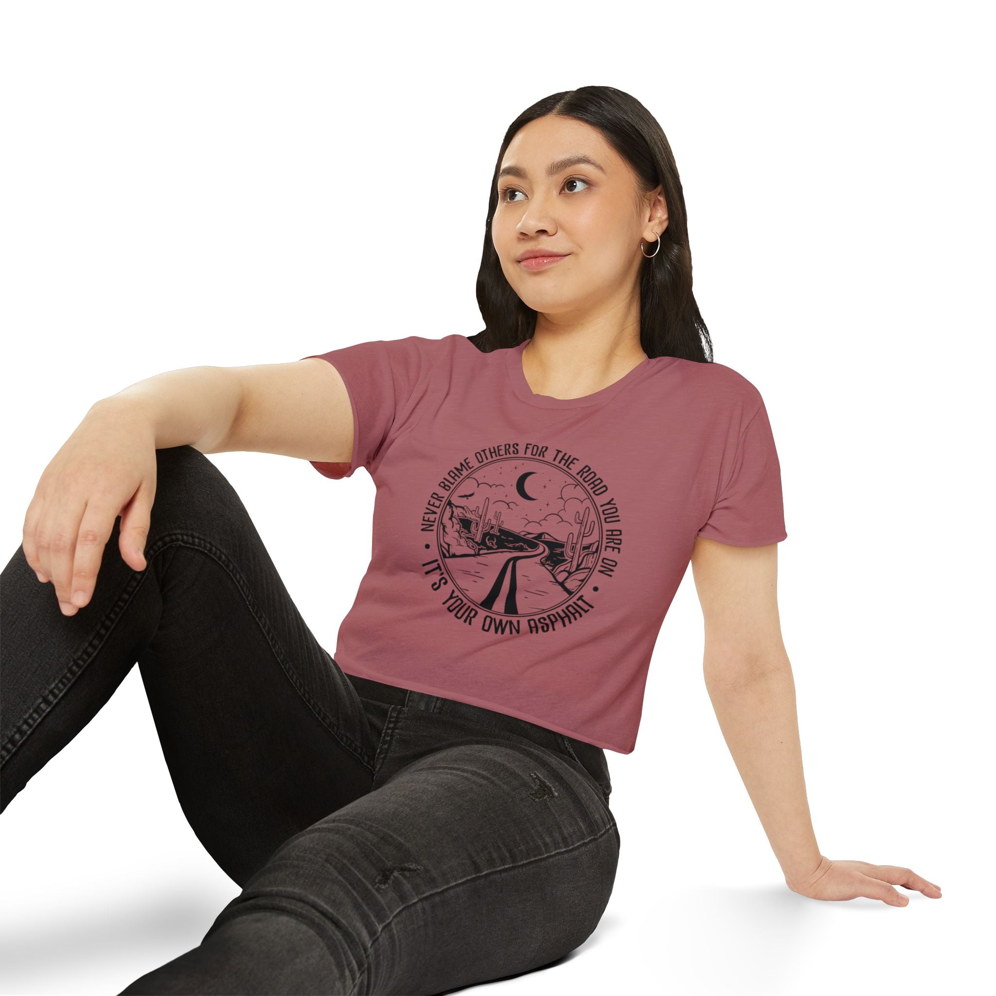 Desert Dream Crop Top - Women's Festival Tee, Boho Style Shirt, Inspirational Graphic Top, Summer Outfit, Road Trip Apparel - Metamorphosis Creations