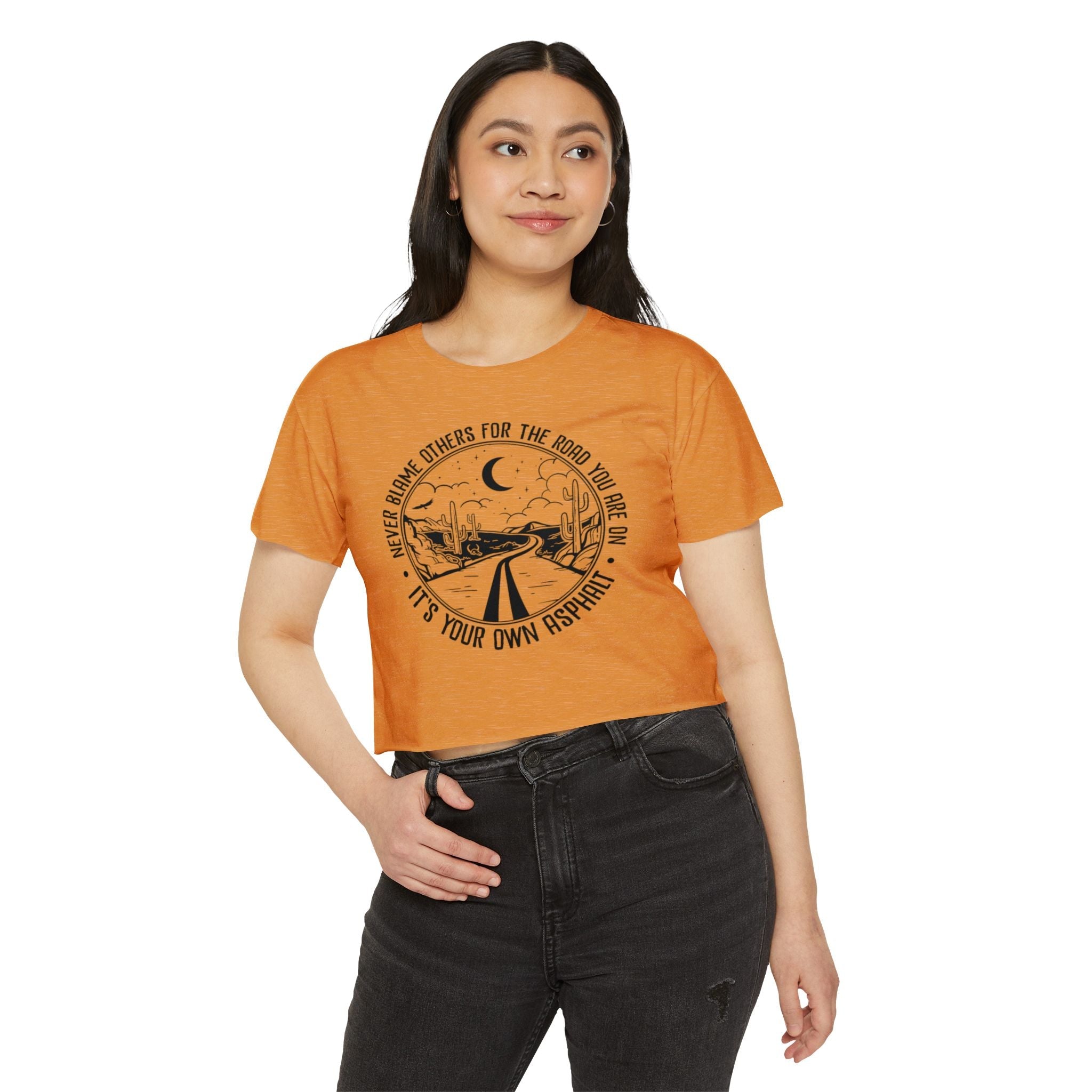 Desert Dream Crop Top - Women's Festival Tee, Boho Style Shirt, Inspirational Graphic Top, Summer Outfit, Road Trip Apparel - Metamorphosis Creations