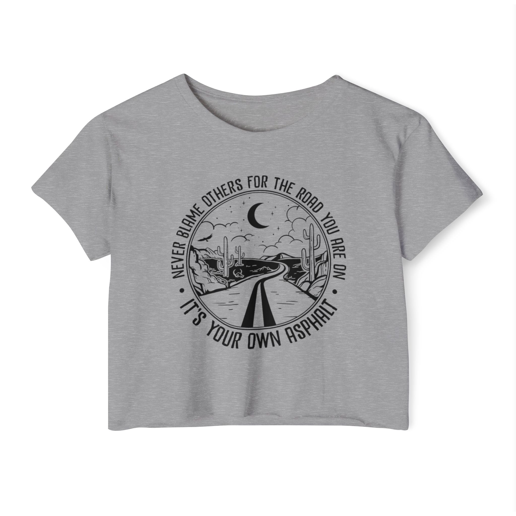 Desert Dream Crop Top - Women's Festival Tee, Boho Style Shirt, Inspirational Graphic Top, Summer Outfit, Road Trip Apparel - Metamorphosis Creations