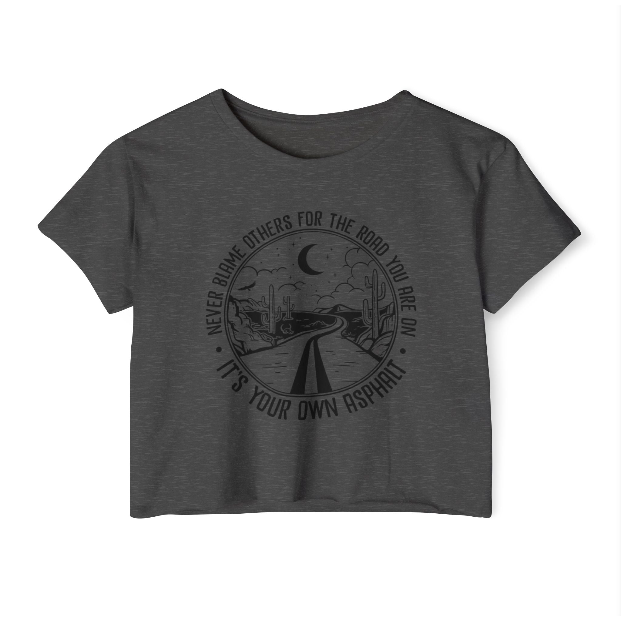Desert Dream Crop Top - Women's Festival Tee, Boho Style Shirt, Inspirational Graphic Top, Summer Outfit, Road Trip Apparel - Metamorphosis Creations