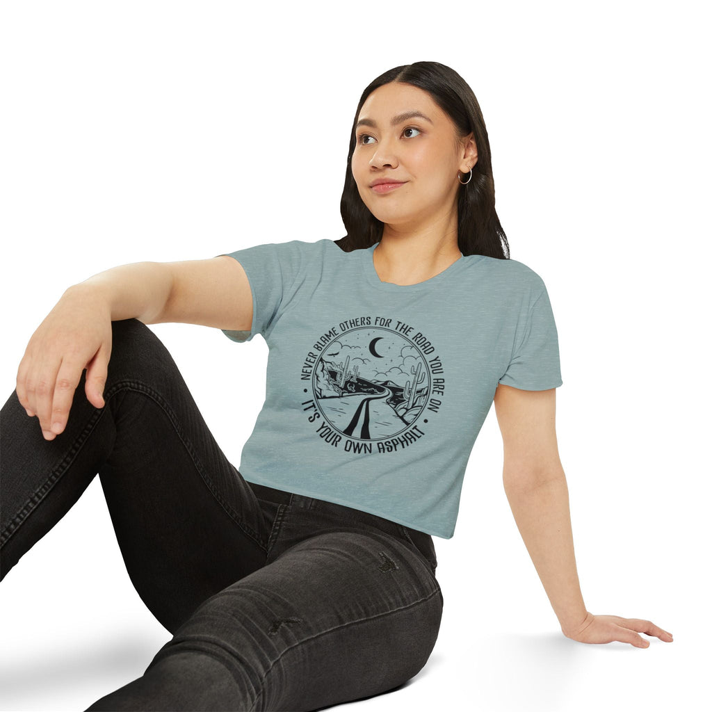 Desert Dream Crop Top - Women's Festival Tee, Boho Style Shirt, Inspirational Graphic Top, Summer Outfit, Road Trip Apparel - Metamorphosis Creations