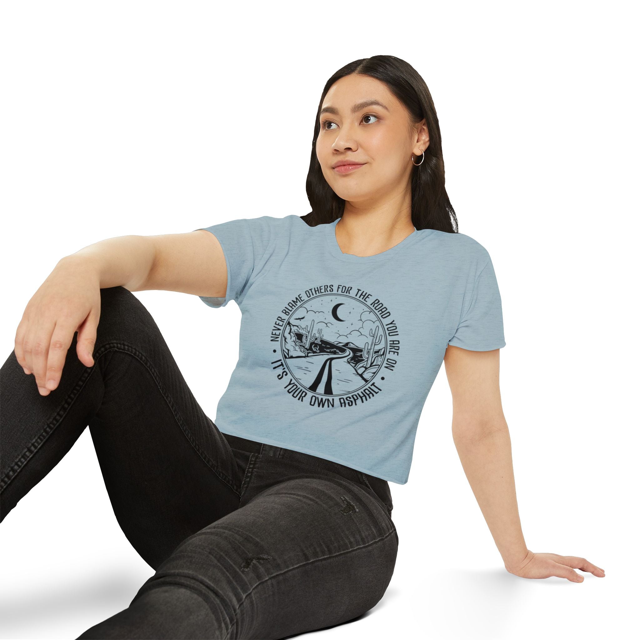 Desert Dream Crop Top - Women's Festival Tee, Boho Style Shirt, Inspirational Graphic Top, Summer Outfit, Road Trip Apparel - Metamorphosis Creations