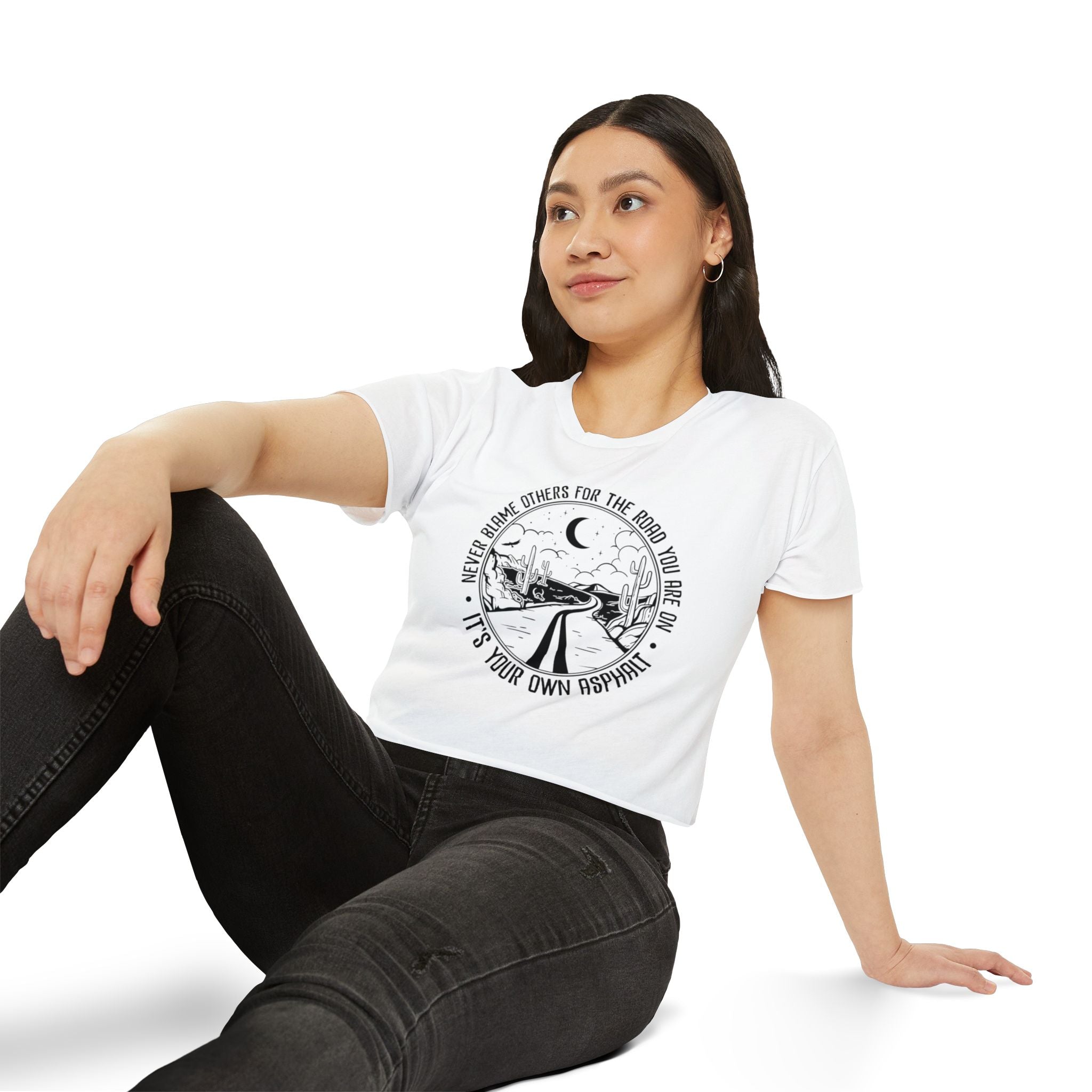 Desert Dream Crop Top - Women's Festival Tee, Boho Style Shirt, Inspirational Graphic Top, Summer Outfit, Road Trip Apparel - Metamorphosis Creations