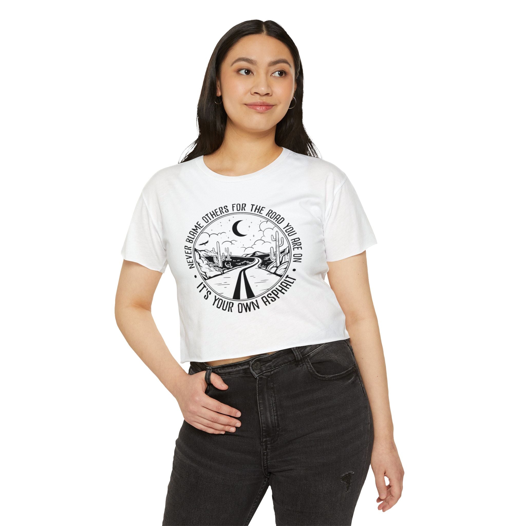 Desert Dream Crop Top - Women's Festival Tee, Boho Style Shirt, Inspirational Graphic Top, Summer Outfit, Road Trip Apparel - Metamorphosis Creations