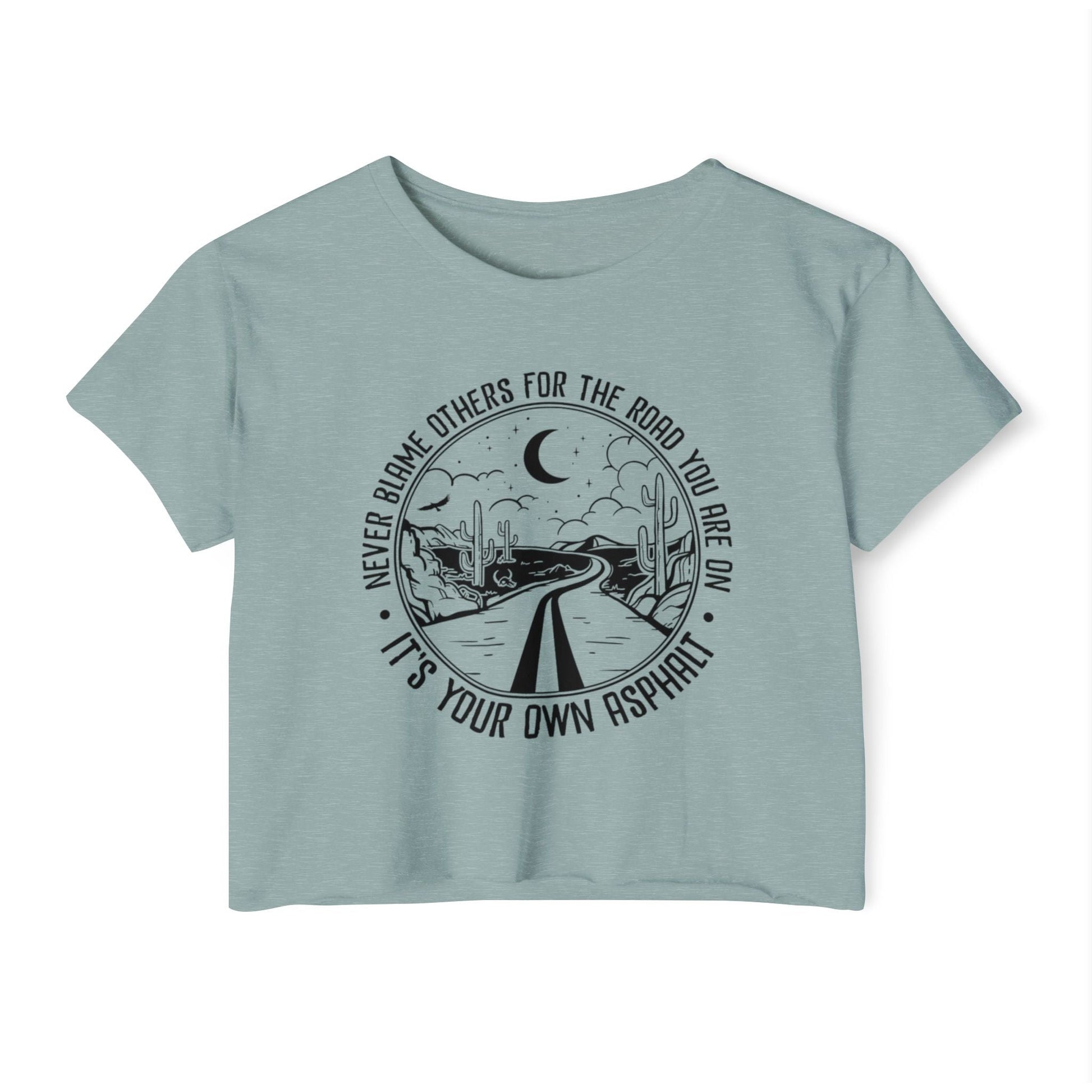 Desert Dream Crop Top - Women's Festival Tee, Boho Style Shirt, Inspirational Graphic Top, Summer Outfit, Road Trip Apparel - Metamorphosis Creations