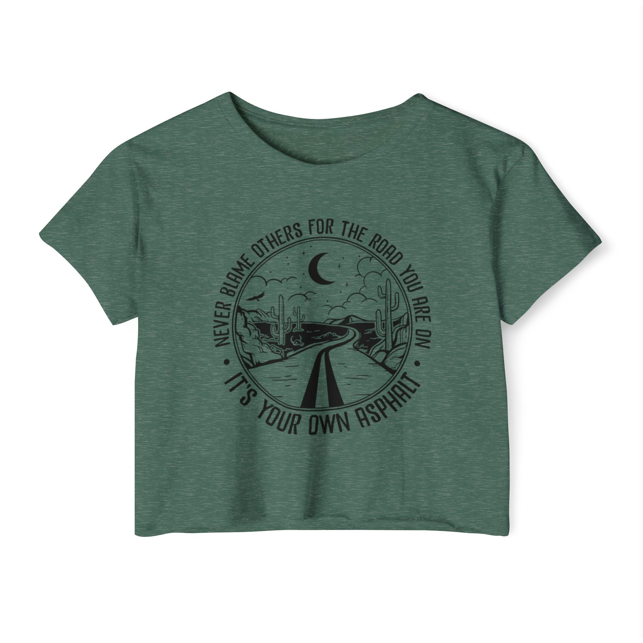 Desert Dream Crop Top - Women's Festival Tee, Boho Style Shirt, Inspirational Graphic Top, Summer Outfit, Road Trip Apparel - Metamorphosis Creations