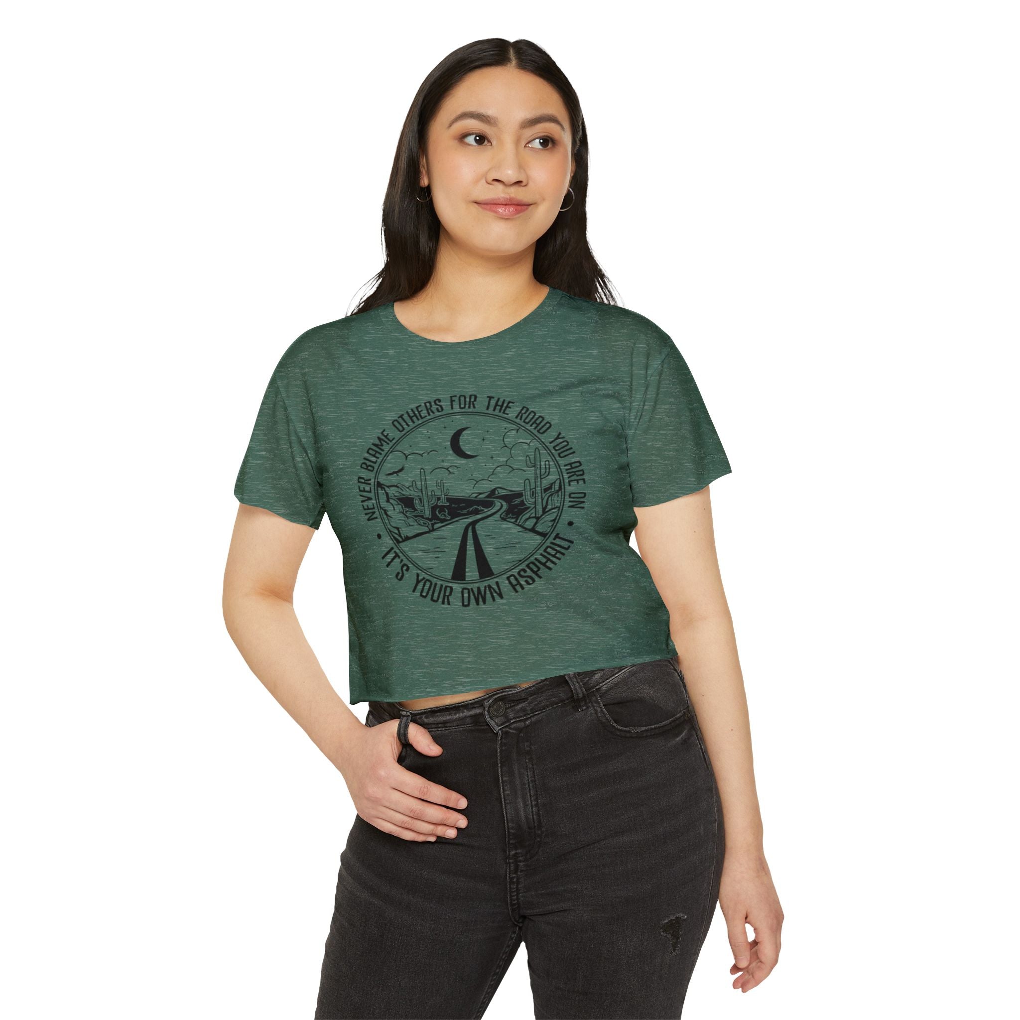 Desert Dream Crop Top - Women's Festival Tee, Boho Style Shirt, Inspirational Graphic Top, Summer Outfit, Road Trip Apparel - Metamorphosis Creations
