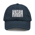 Distressed Hat with Embroidered Joint Design, Casual Cap for Cannabis Lovers, Gift for Stoners, Relaxed Fit Hat - Metamorphosis Creations