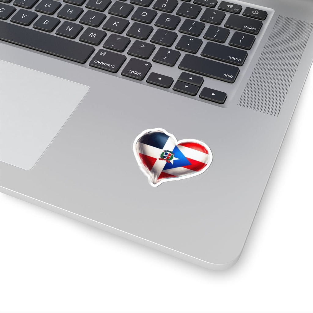 Dominican - Puerto Rican Heart Stickers | Kiss - Cut Stickers for Pride, Gifts, Travel Decor, Express Love | Cute Vinyl Decals - Metamorphosis Creations