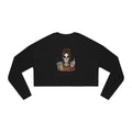Dramatic Skeleton Cropped Sweatshirt - Trendy Apparel for Artists, Halloween Fashion, Casual Wear, Gifts for Creatives, Fall Style - Metamorphosis Creations