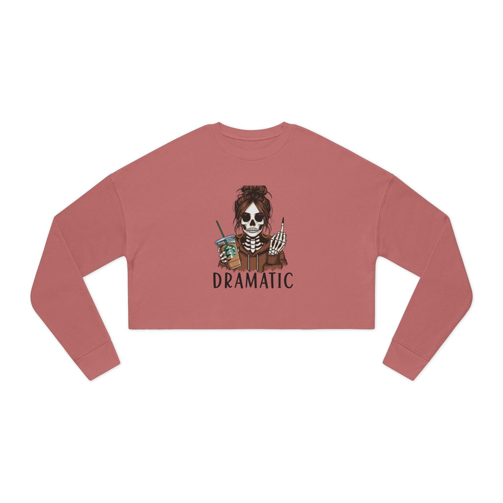 Dramatic Skeleton Cropped Sweatshirt - Trendy Apparel for Artists, Halloween Fashion, Casual Wear, Gifts for Creatives, Fall Style - Metamorphosis Creations