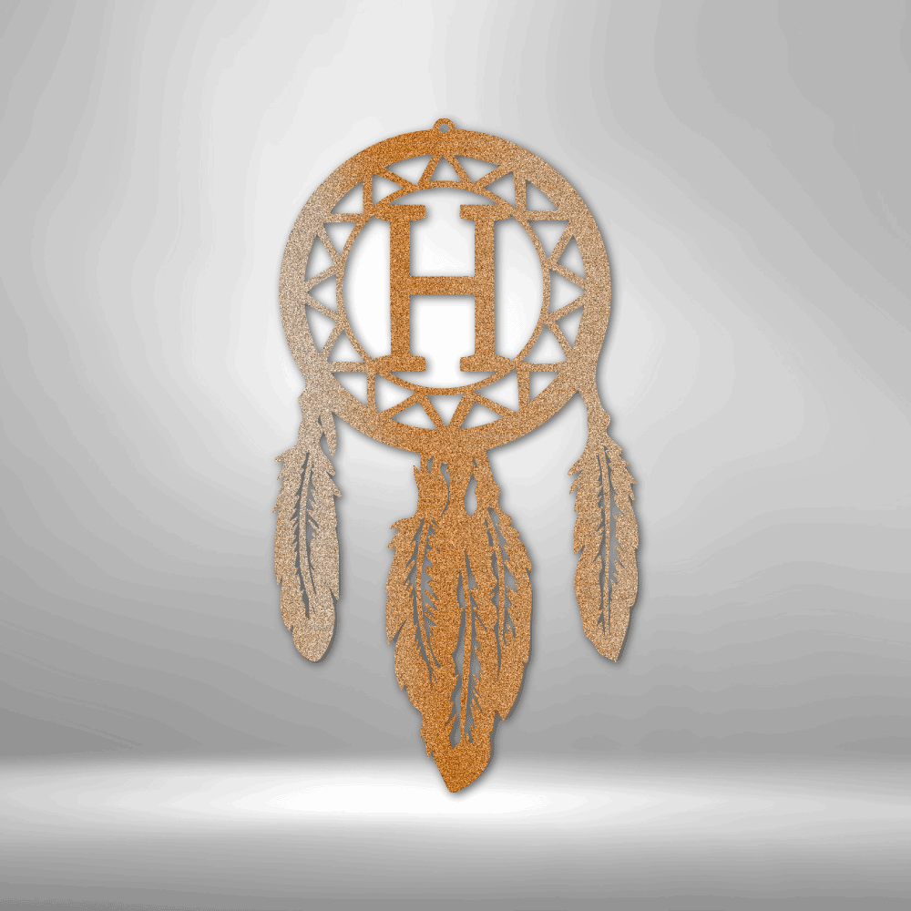 Dream Catcher Monogram - Steel Sign - Metamorphosis Creations
