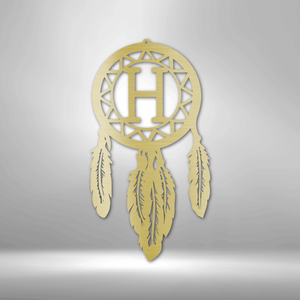 Dream Catcher Monogram - Steel Sign - Metamorphosis Creations