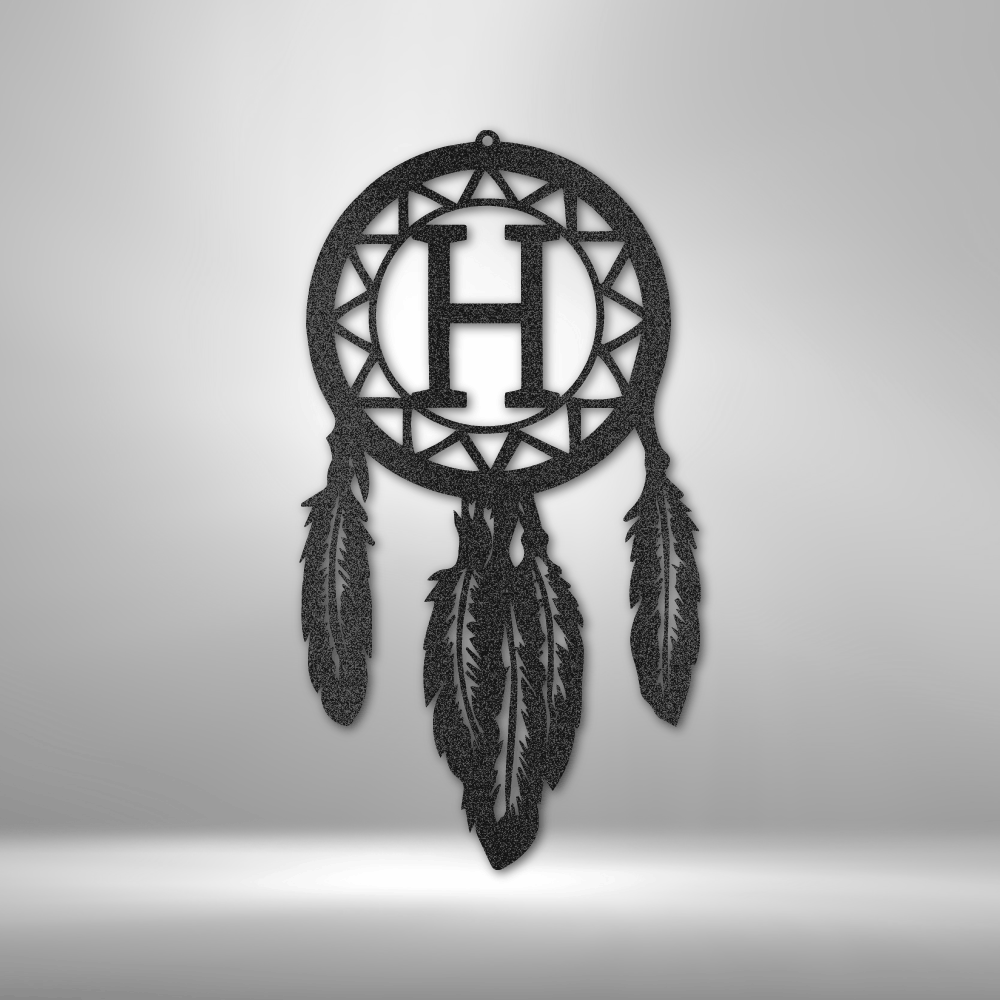 Dream Catcher Monogram - Steel Sign - Metamorphosis Creations