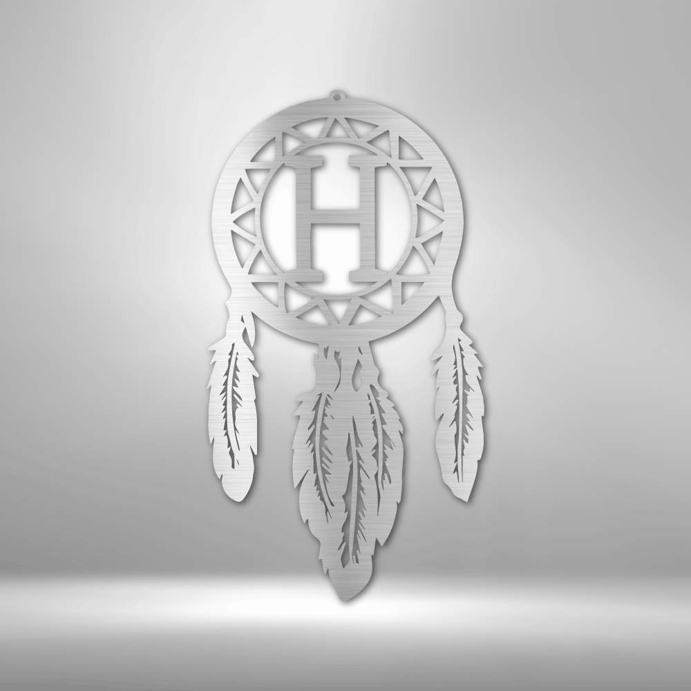 Dream Catcher Monogram - Steel Sign - Metamorphosis Creations