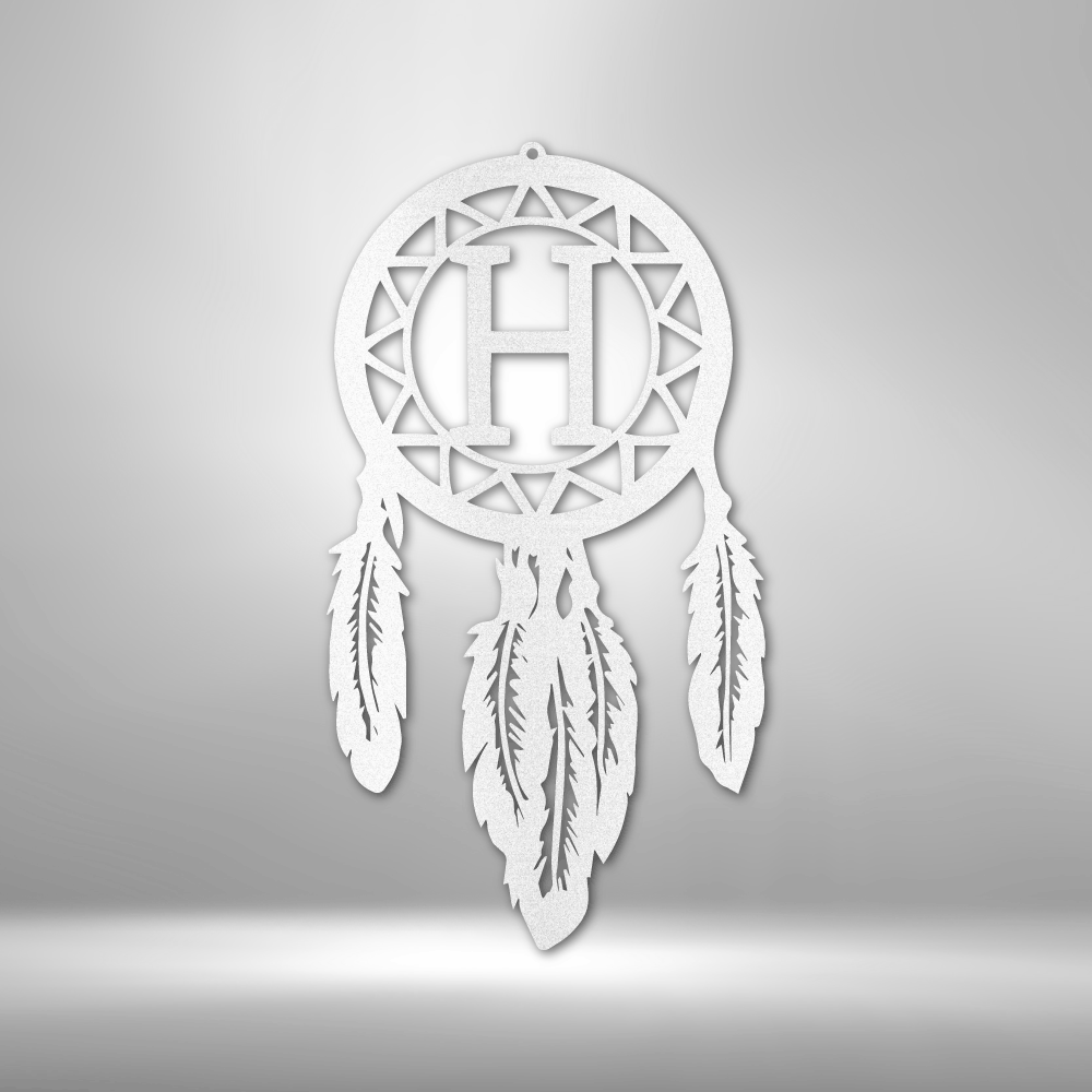 Dream Catcher Monogram - Steel Sign - Metamorphosis Creations