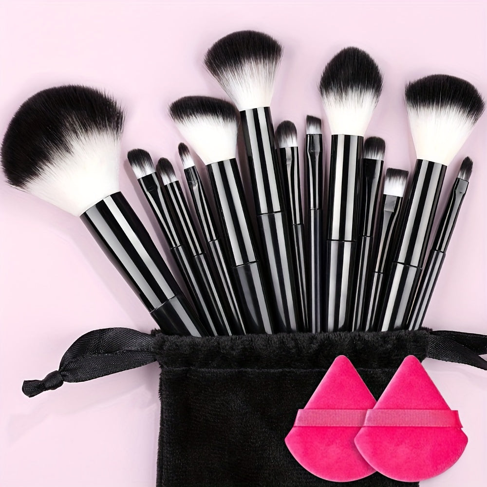 15Pcs Makeup Brush Set Soft Fluffy Professional Cosmetic Foundation Powder Eyeshadow Kabuki Blending Make Up Brush Beauty Tool Ideal For Makeup Beginner And Artist