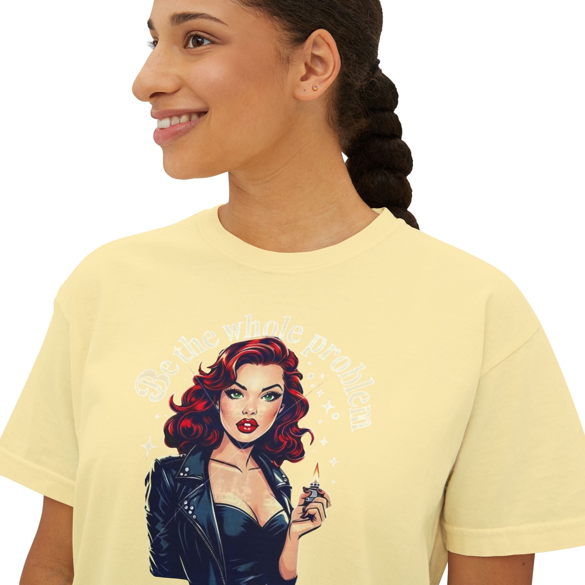 Edgy Vintage Women's Boxy Tee - Retro Graphic Tee, Casual Chic Top, Perfect Gift for Her, Streetwear Style, Iconic Vintage Fashion - Metamorphosis Creations