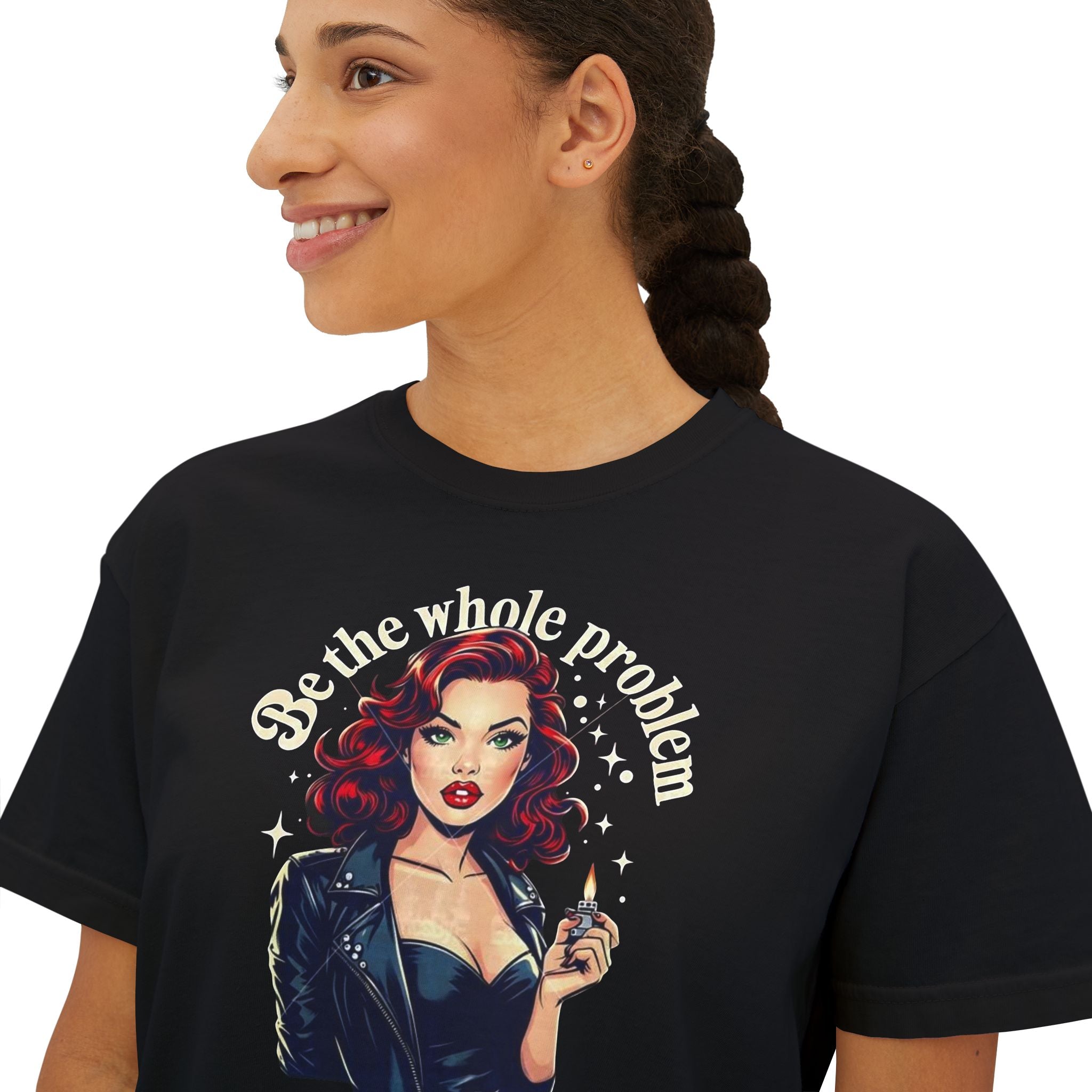 Edgy Vintage Women's Boxy Tee - Retro Graphic Tee, Casual Chic Top, Perfect Gift for Her, Streetwear Style, Iconic Vintage Fashion - Metamorphosis Creations