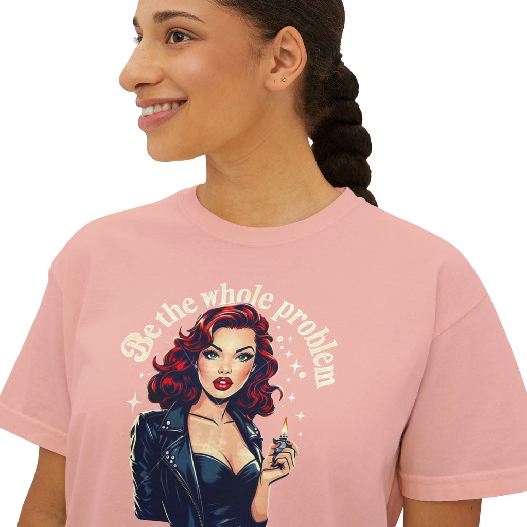 Edgy Vintage Women's Boxy Tee - Retro Graphic Tee, Casual Chic Top, Perfect Gift for Her, Streetwear Style, Iconic Vintage Fashion - Metamorphosis Creations