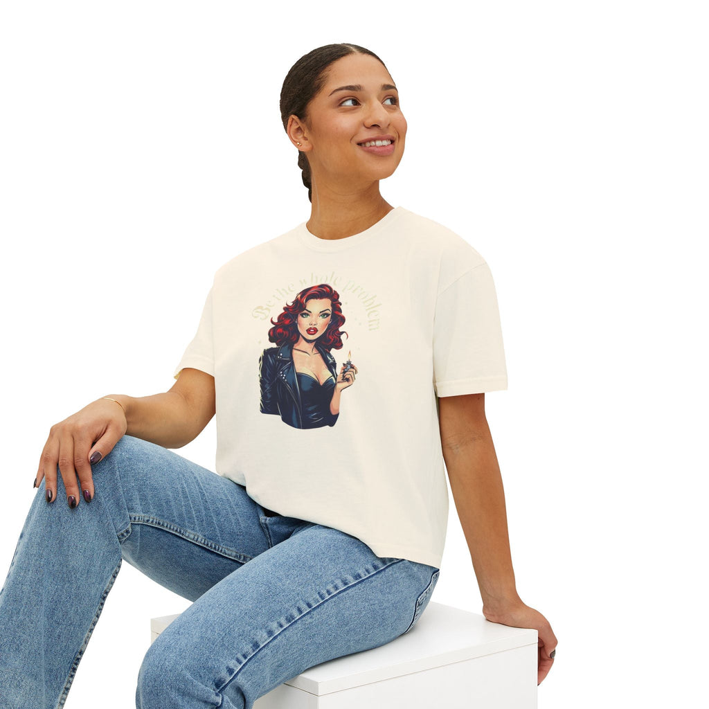 Edgy Vintage Women's Boxy Tee - Retro Graphic Tee, Casual Chic Top, Perfect Gift for Her, Streetwear Style, Iconic Vintage Fashion - Metamorphosis Creations