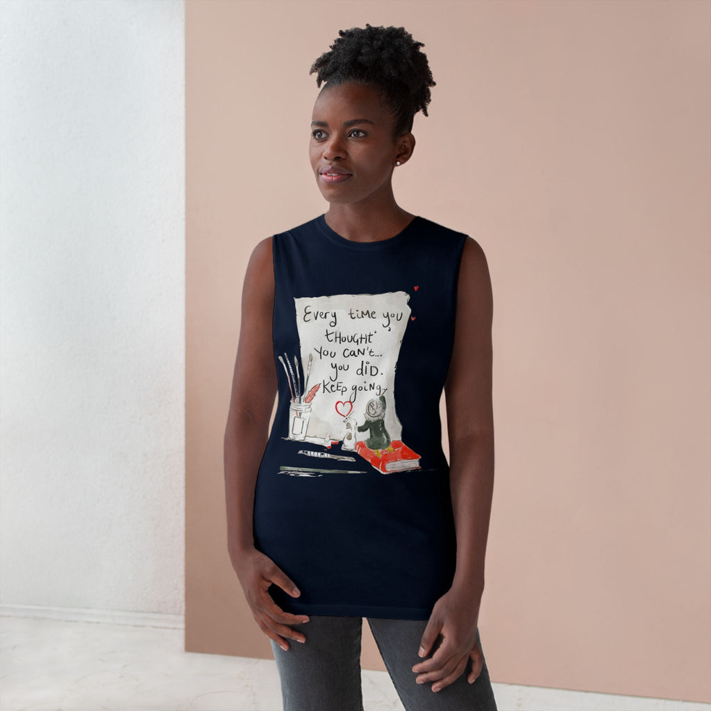 Effortlessly Cool & Made to Move Inspirational Quote Unisex Tank Top, Motivational Workout Shirt, Casual Summer Wear, Gift for Athletes, Encouragement Apparel - Metamorphosis Creations
