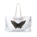 Empowerment Weekender Bag, Inspirational Travel Tote, Motivational Gym Bag, Stylish Butterfly Luggage, Butterfly Quote Carryall - Metamorphosis Creations