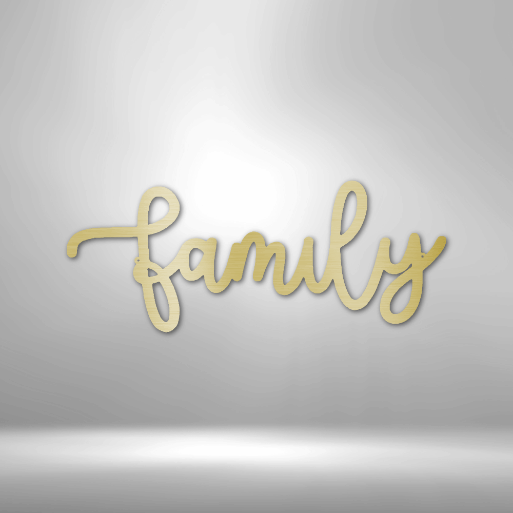 Family Script - Steel Sign - Metamorphosis Creations