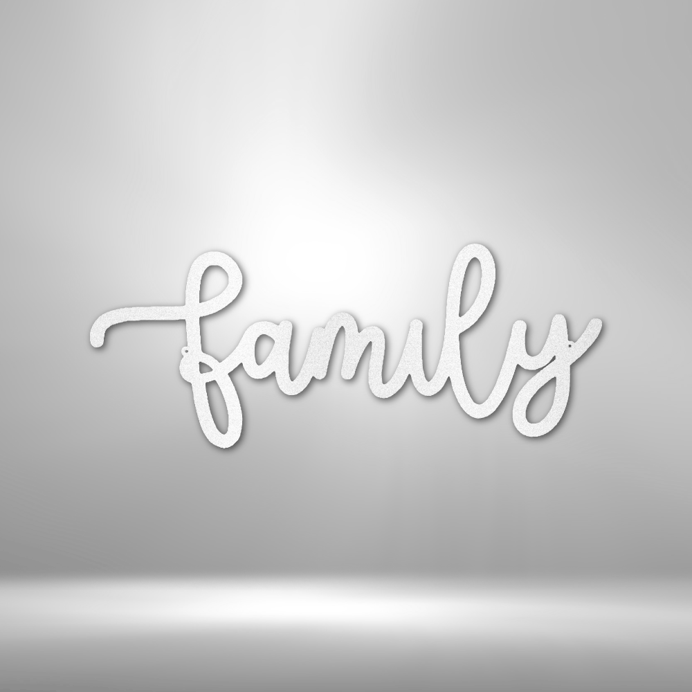 Family Script - Steel Sign - Metamorphosis Creations