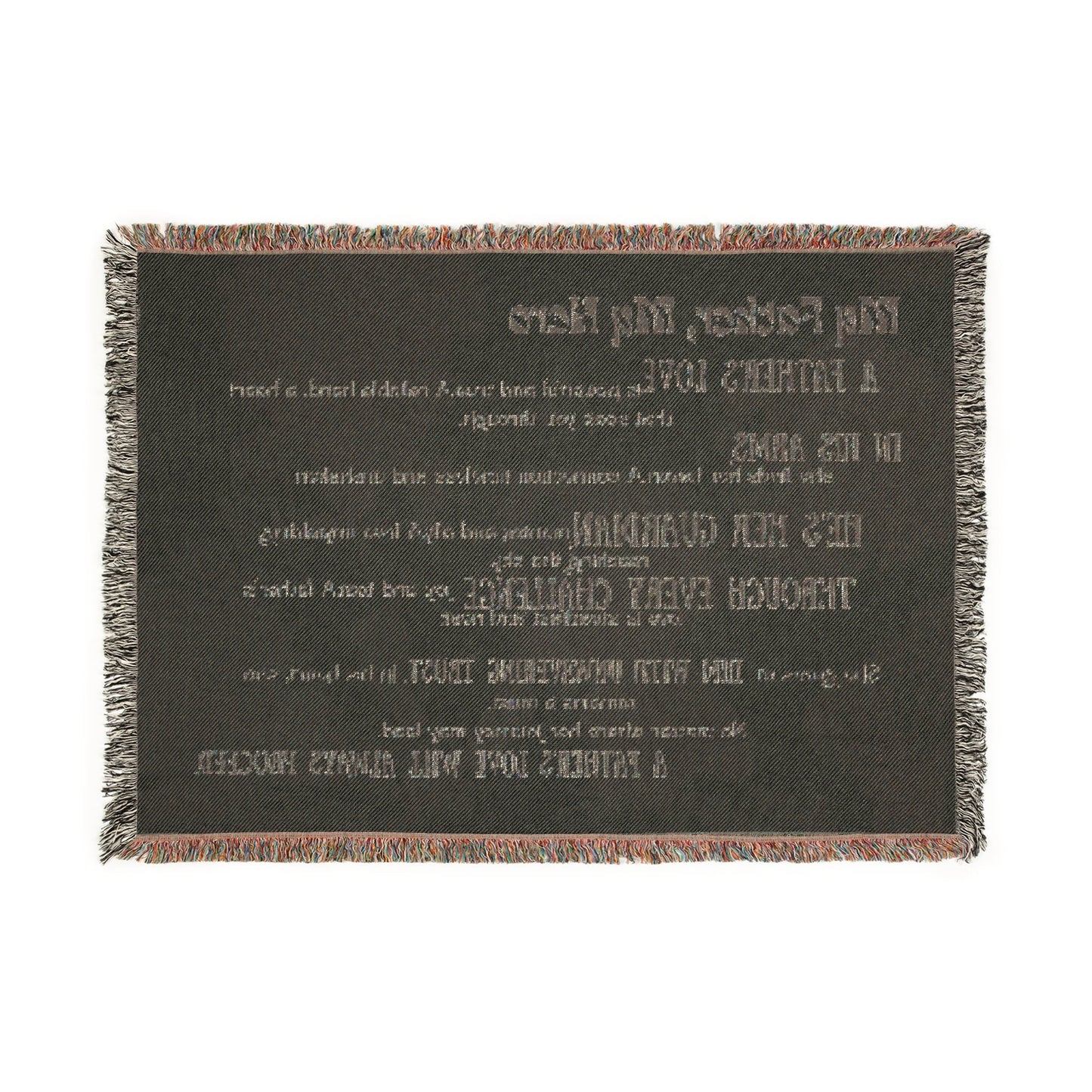 Father's Day Woven Blanket, Cozy Throw, Inspirational Gift, Dad's Comfort Blanket, Family Keepsake, Home Decor - Metamorphosis Creations