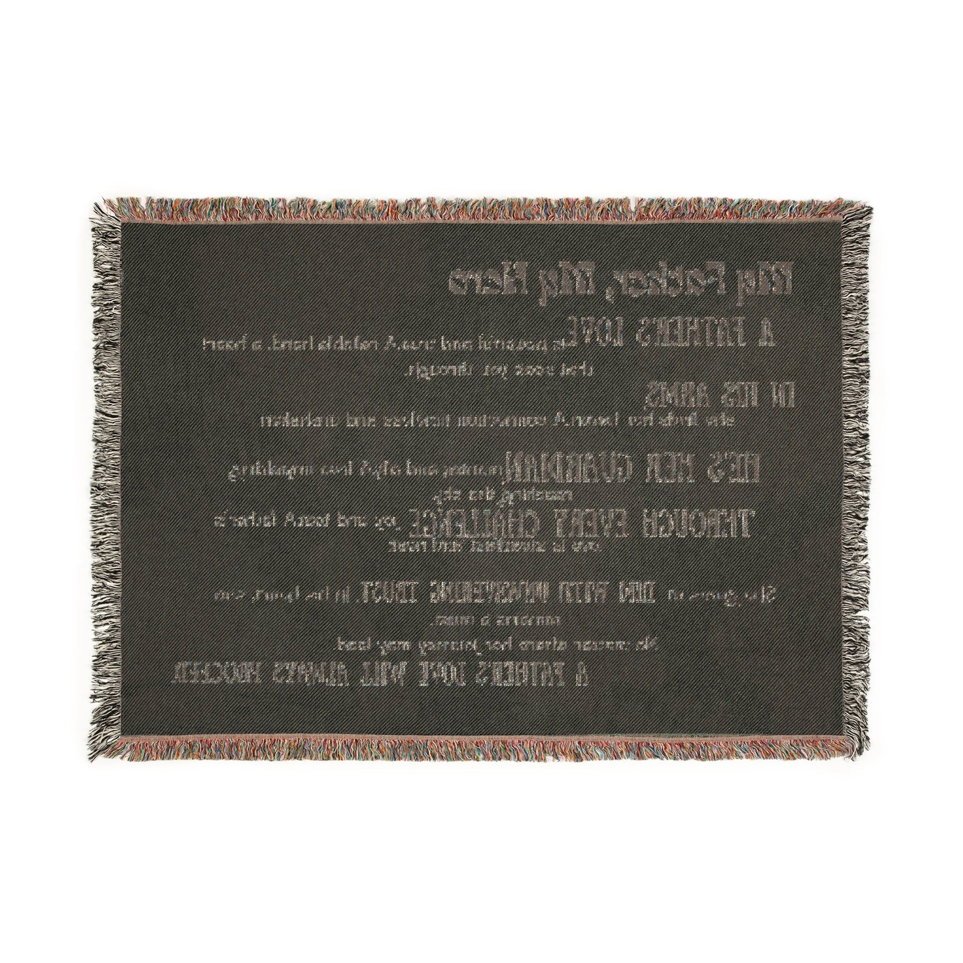 Father's Day Woven Blanket, Cozy Throw, Inspirational Gift, Dad's Comfort Blanket, Family Keepsake, Home Decor - Metamorphosis Creations