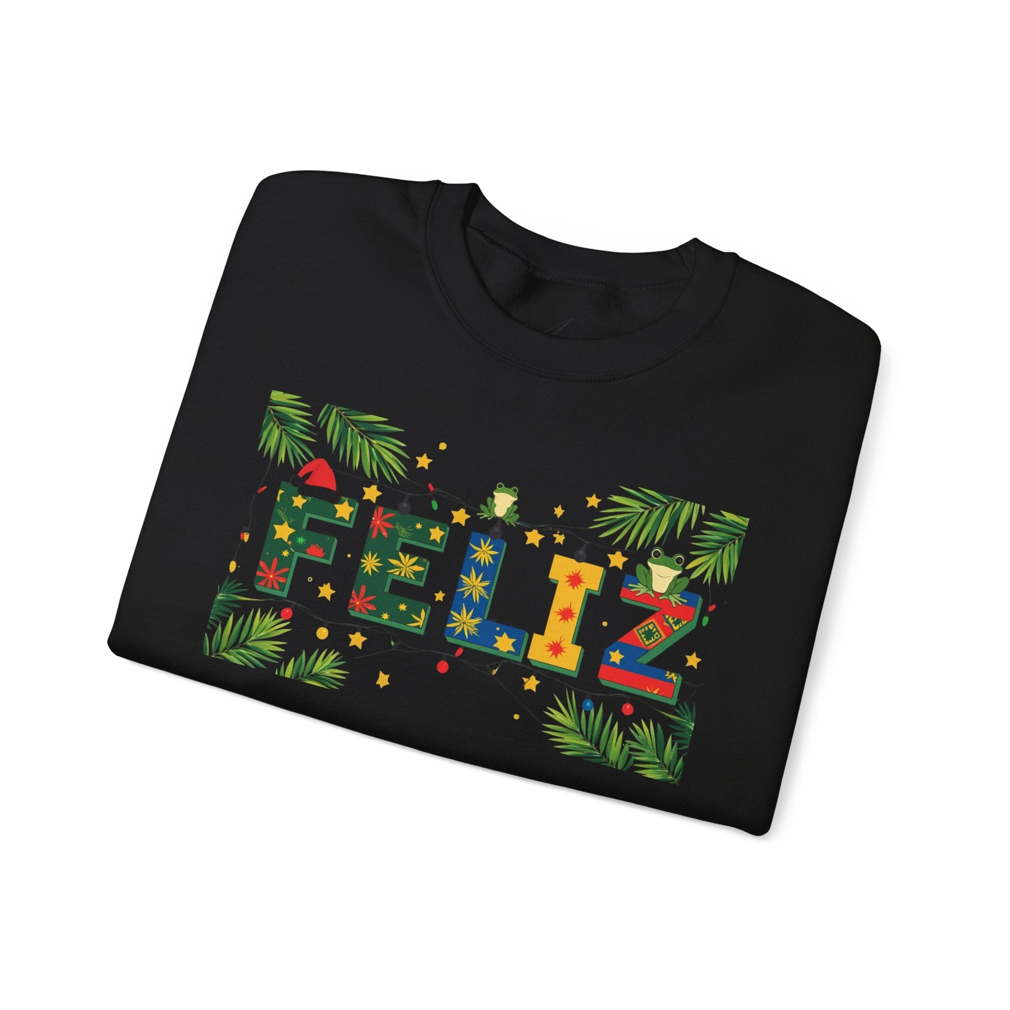Feliz Holiday Crewneck Sweatshirt, Christmas Gift, Unisex Sweatshirt, Cozy Winter Apparel, Festive Wear - Metamorphosis Creations