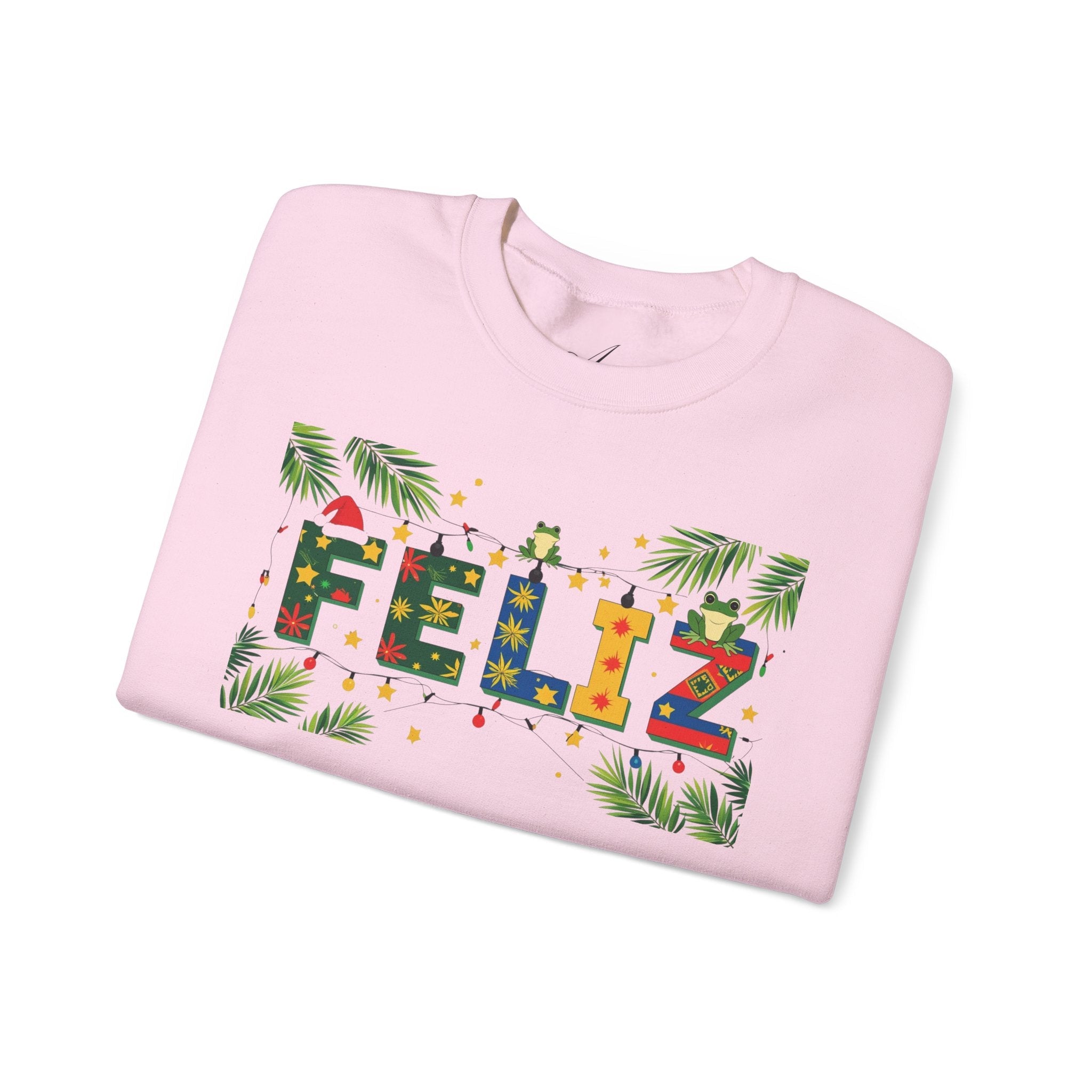 Feliz Holiday Crewneck Sweatshirt, Christmas Gift, Unisex Sweatshirt, Cozy Winter Apparel, Festive Wear - Metamorphosis Creations