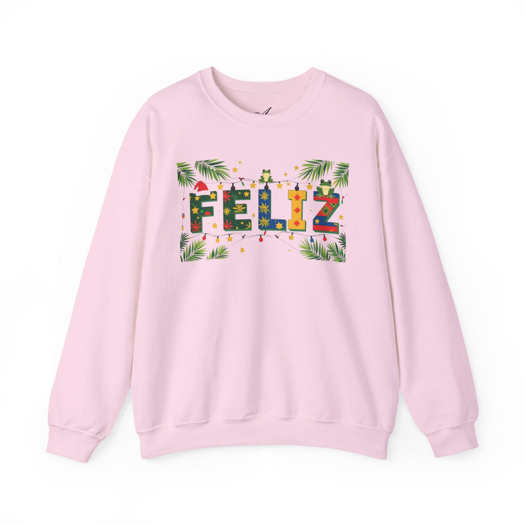 Feliz Holiday Crewneck Sweatshirt, Christmas Gift, Unisex Sweatshirt, Cozy Winter Apparel, Festive Wear - Metamorphosis Creations