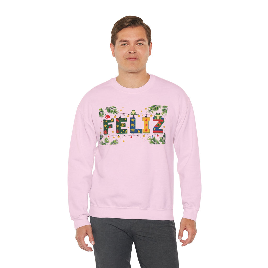 Feliz Holiday Crewneck Sweatshirt, Christmas Gift, Unisex Sweatshirt, Cozy Winter Apparel, Festive Wear - Metamorphosis Creations