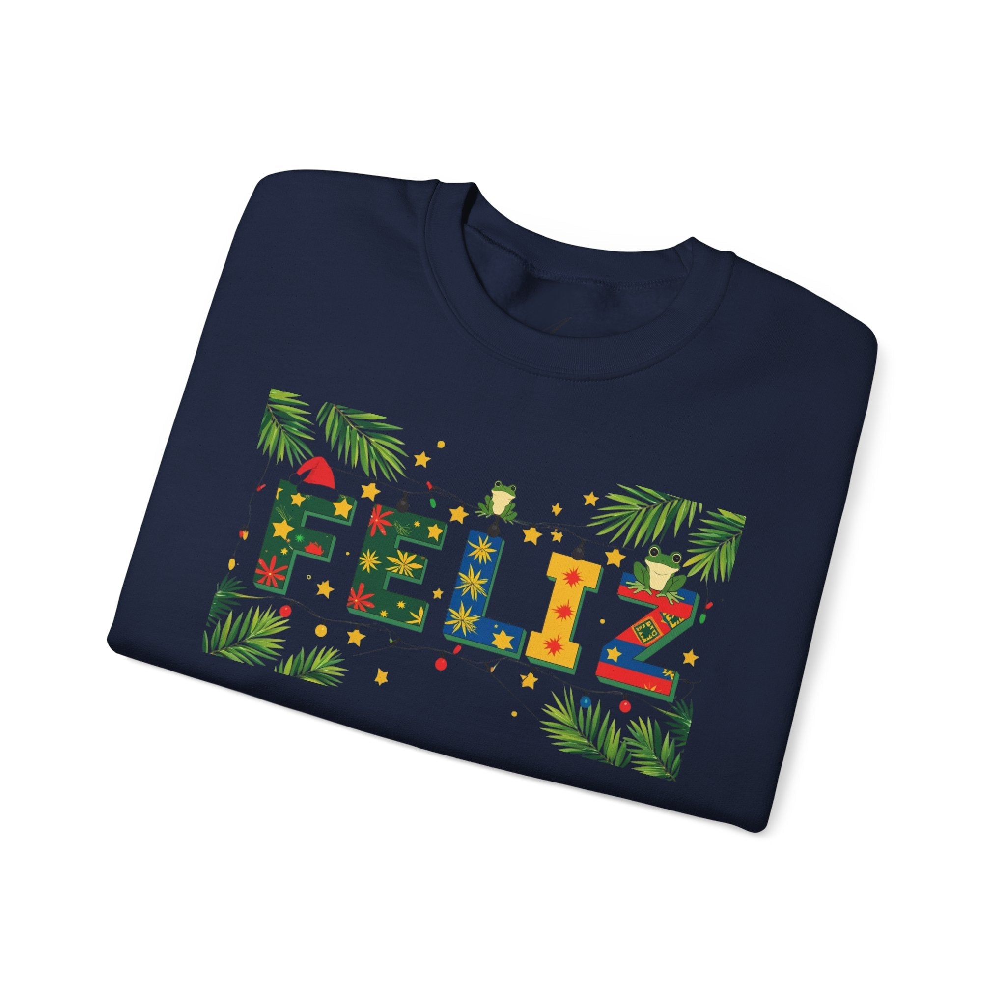 Feliz Holiday Crewneck Sweatshirt, Christmas Gift, Unisex Sweatshirt, Cozy Winter Apparel, Festive Wear - Metamorphosis Creations
