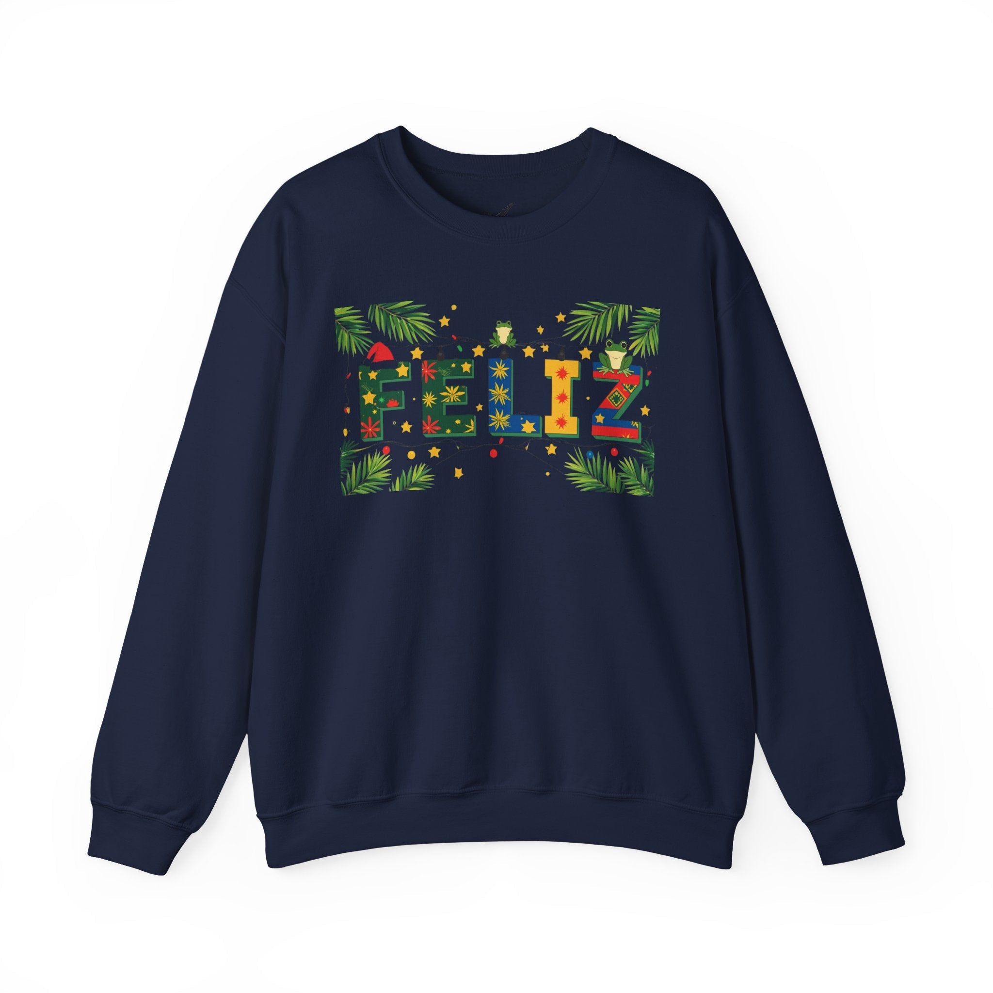 Feliz Holiday Crewneck Sweatshirt, Christmas Gift, Unisex Sweatshirt, Cozy Winter Apparel, Festive Wear - Metamorphosis Creations