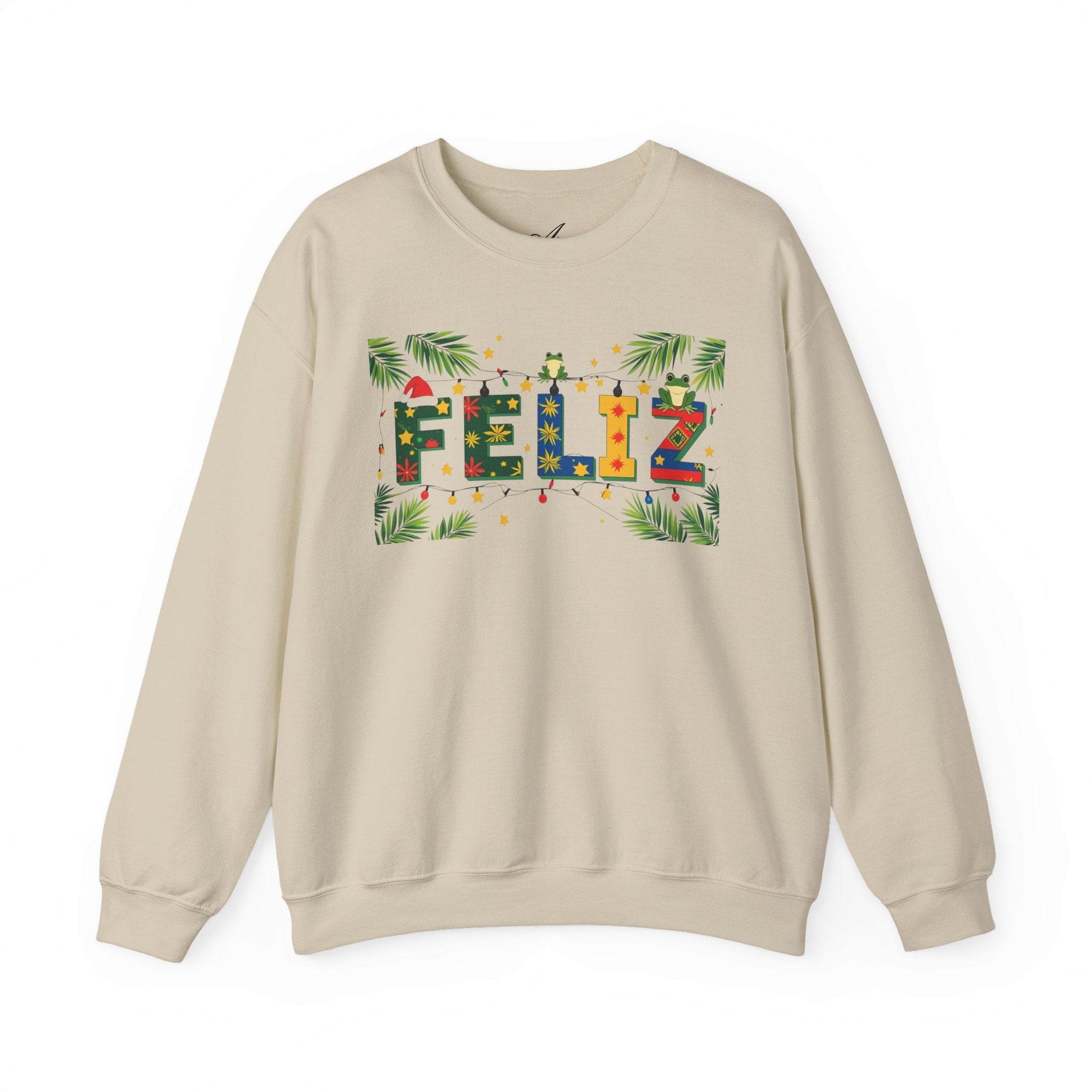 Feliz Holiday Crewneck Sweatshirt, Christmas Gift, Unisex Sweatshirt, Cozy Winter Apparel, Festive Wear - Metamorphosis Creations