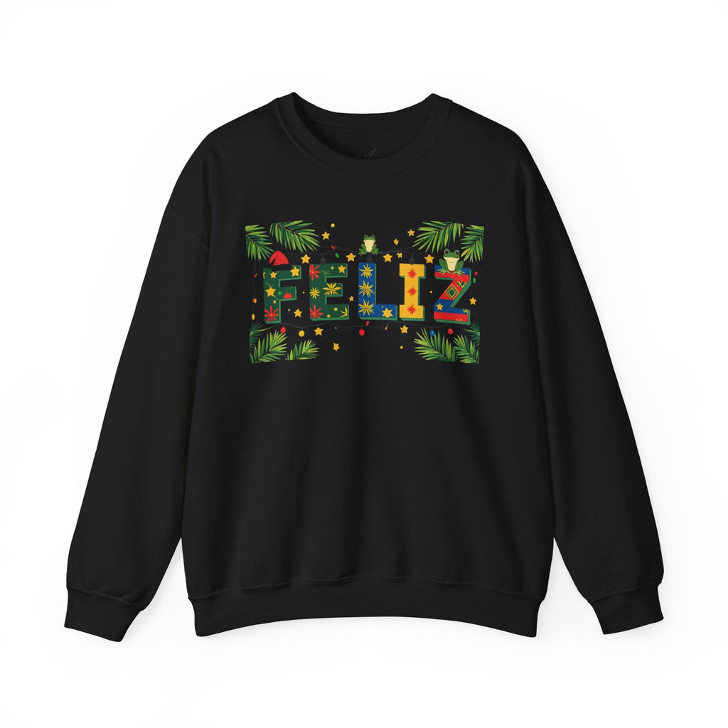 Feliz Holiday Crewneck Sweatshirt, Christmas Gift, Unisex Sweatshirt, Cozy Winter Apparel, Festive Wear - Metamorphosis Creations