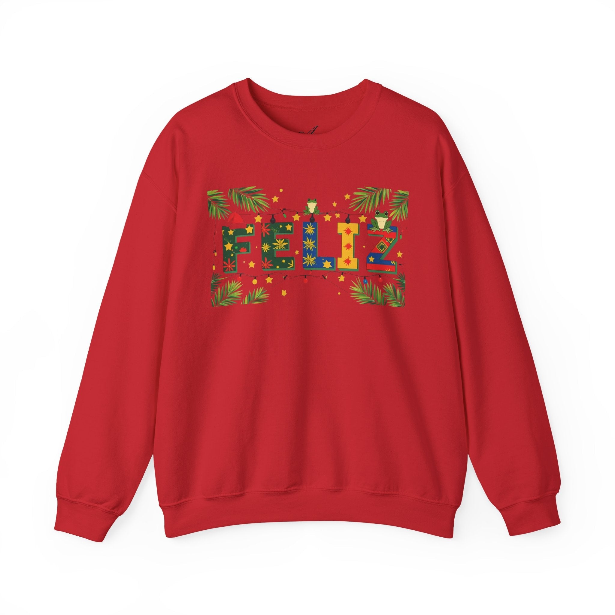 Feliz Holiday Crewneck Sweatshirt, Christmas Gift, Unisex Sweatshirt, Cozy Winter Apparel, Festive Wear - Metamorphosis Creations